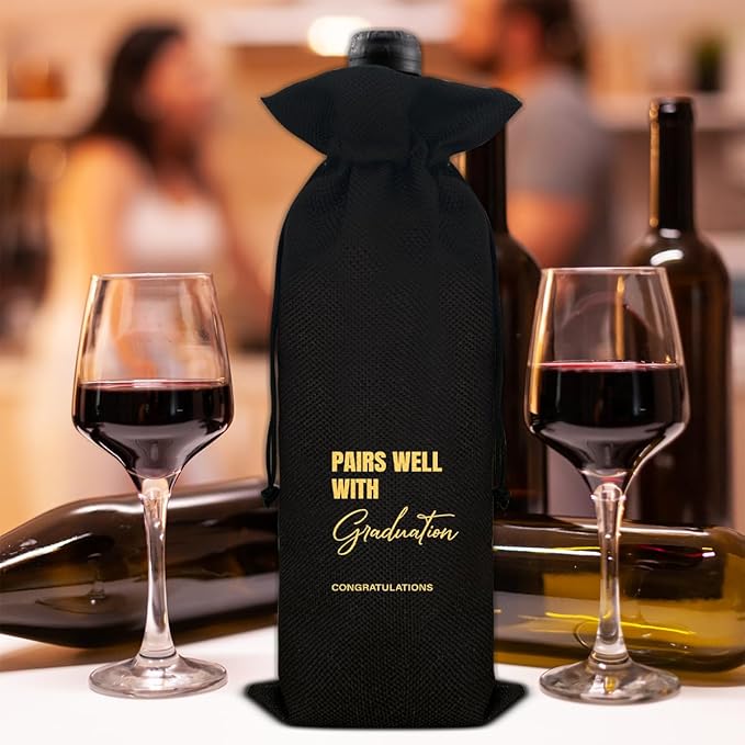 Graduation Wine Bag Graduation Gifts for Him Her High School Graduates College Grad Pairs Well With Graduation Wine Gift Bag