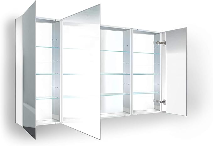 Krugg Medicine Cabinet | Recess or Surface Mount | Blum Hinge 170 Degree Soft Close | (48"x30")