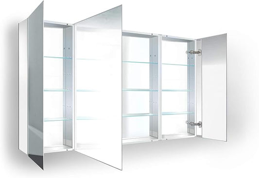 Krugg Medicine Cabinet | Recess or Surface Mount | Blum Hinge 170 Degree Soft Close | (48"x30")