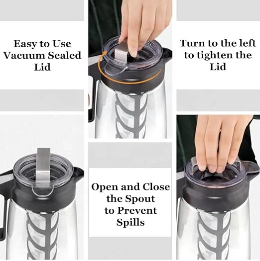 Alkaline Water Filter Pitcher with Infuser, Tritan Pitcher with Lid 2L | 9.5 pH Alkaline Filters | Tea Pitcher | Tritan BPA Free Ice Coffee Maker | Infuser Pitcher (No Filter)