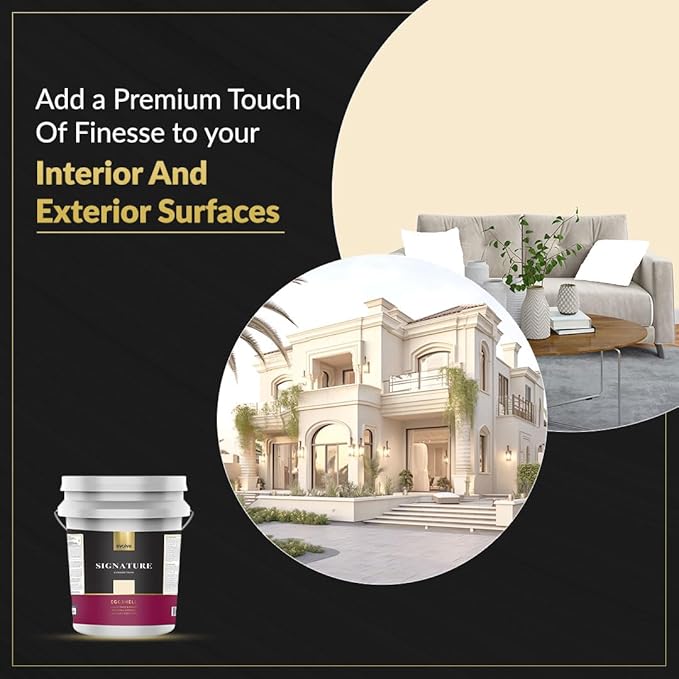 EVOLVE Signature Paint & Primer: Luxury Paint & Primer for Indoor & Outdoor Surfaces, Minimal Odor, Eggshell Sheen (Cream Beige, 5 Gallon)