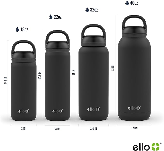 Ello Cooper Twist 32oz Stainless Steel Water Bottle with Chug Lid | Leak Proof | Double Walled and Vacuum Insulated | Built in Carry Loop | Dishwasher Safe | Bubblegum Pink