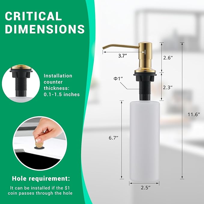 Fapully Commercial Kitchen Faucets with Pull Down Sprayer Brushed Gold LED Single Handle Faucet for Kitchen Sink, Kitchen Faucet with Soap Dispenser and Deck Plack for 4 Hole