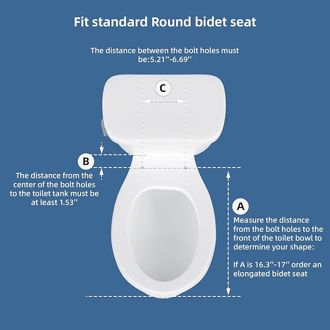 Bidet Toilet Seat, Soft Close Round Toilet Seat, Button control Feminine/Posterior Wash Switch, Knob Control Water Pressure,White Bidet Seat Attachment with Brass inlet
