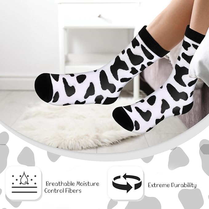 Uiifan 6 Pcs Mothers Day Gifts Cow Themed Gifts Sets for Women 20 oz Cow Stainless Steel Tumbler with Lids and Straws Cow Throw Blanket Socks Birthday Gifts for Woman Cow Lovers (Black Cow)