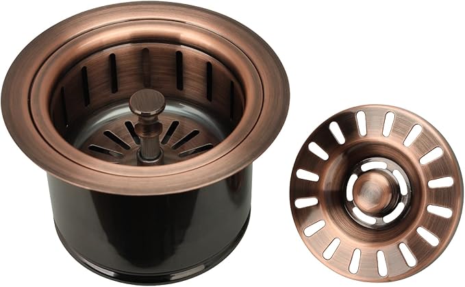 Akicon Kitchen Sink Antique Copper Finish Garbage Disposal Flange Stopper, One Size Disposal Rim, Fit 3-1/2 Inch Standard Sink Drain Hole 2.85" Height