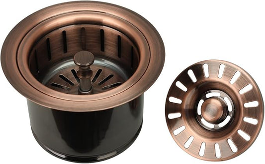 Akicon Kitchen Sink Antique Copper Finish Garbage Disposal Flange Stopper, One Size Disposal Rim, Fit 3-1/2 Inch Standard Sink Drain Hole 2.85" Height
