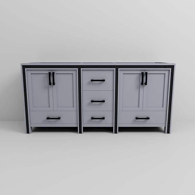 Augustine 72 in. W X 22 in. D Dark Grey Double Bath Vanity Cabinet Without Countertop