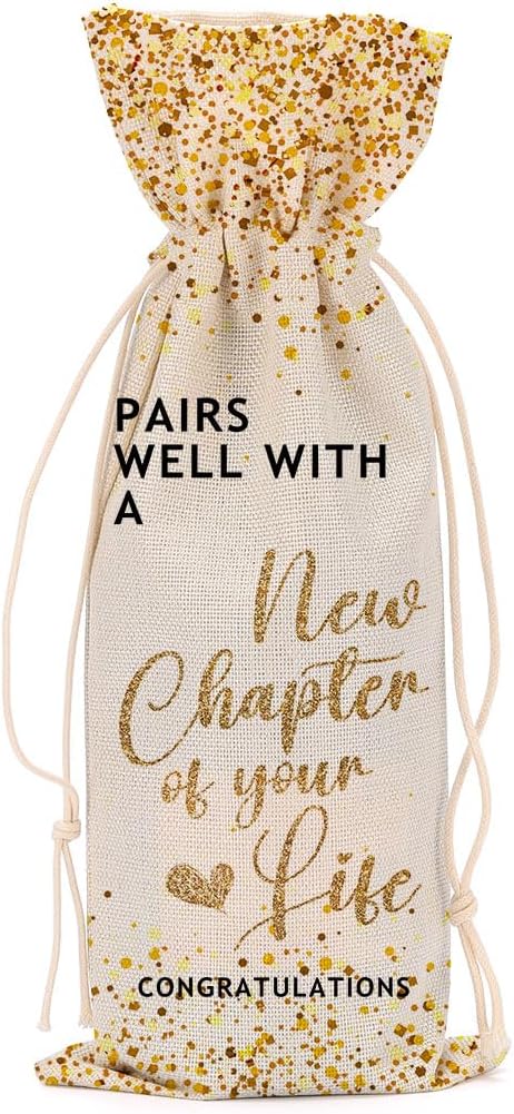 Farewell Gifts for Coworkers Leaving Job Going Away Gift Wine Bag New Beginnings New Job Gifts for Women Men Lady Congratulations Retirement Engagement Wine Bags