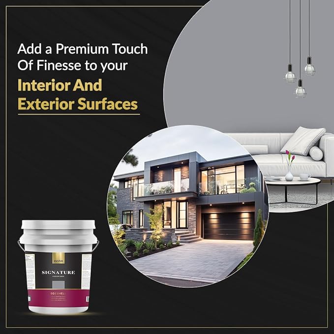 EVOLVE Signature Paint & Primer: Luxury Paint & Primer for Indoor & Outdoor Surfaces, Minimal Odor, Eggshell Sheen (Stone Gray, 5 Gallon)