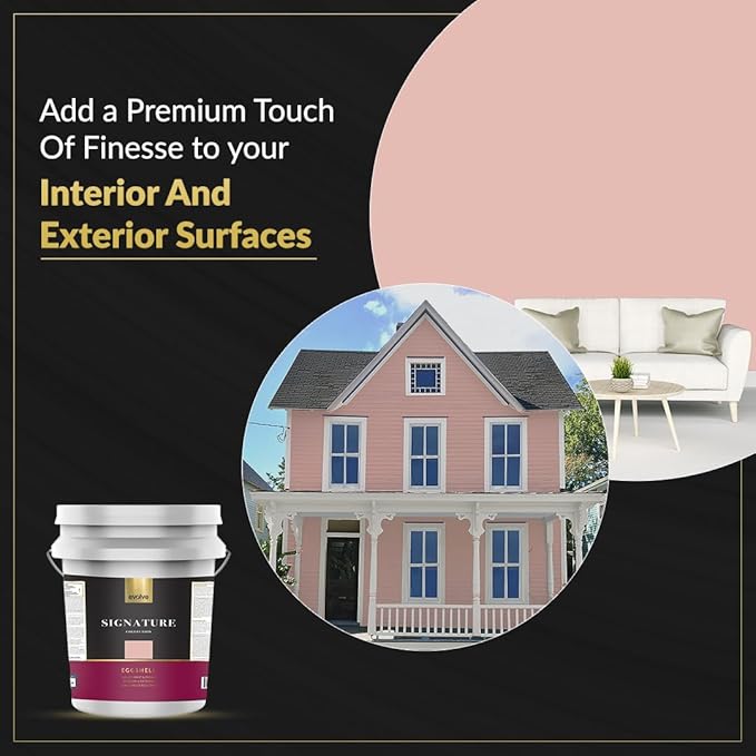 EVOLVE Signature Paint & Primer: Luxury Paint & Primer for Indoor & Outdoor Surfaces, Minimal Odor, Eggshell Sheen (Dusky Pink, 5 Gallon)