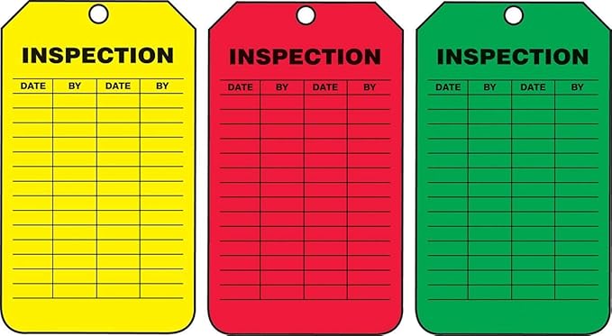 AccuformNMC Danger/Caution/Attention, Pack of 25 PF-Cardstock Scaffold Status Tag, Legend, 5.75" x 3.25", Black on Green/Yellow/Red, TSS200CTP, American Made Safety Tags, Signs, and Labels