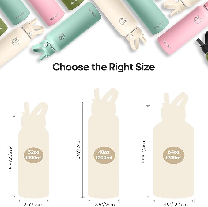 Insulated Water Bottles 32 oz with 2 Leak Proof Lids & Water Bottle Holder, Wide Mouth Sport Water Bottle with Straw, Reusable Stainless Steel Water Flask, Double Walled Vacuum Thermos