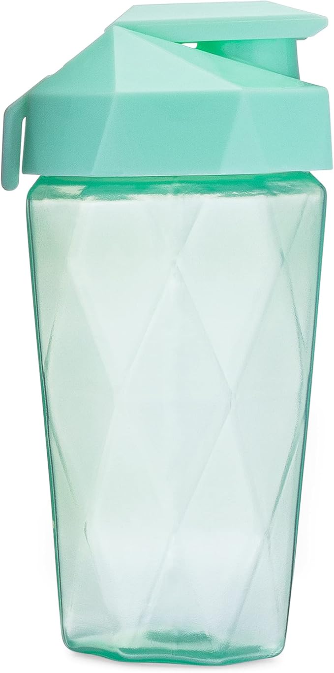 Classic 20oz Blender Shaker Bottle | Protein Shaker Bottle with Diamond Agitator | Shaker Cup with Carrying Handle and Dishwasher Safe | Mint - 20-Ounces