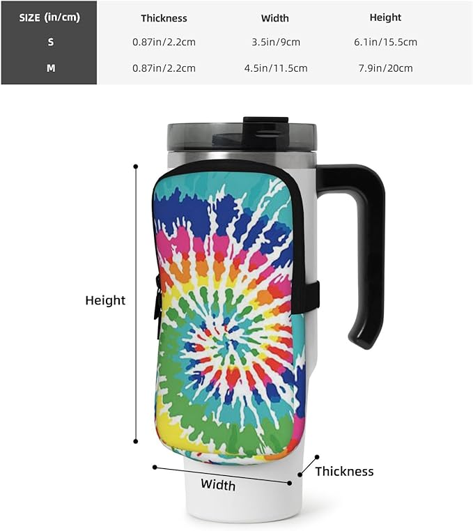 Galaxy Mandala Water Bottle Pouch for Stanley Cup 40oz 30oz,Personalized Gym Purse for Men Women, Tumbler Pouch with Versatile Pocket Water Bottle Bag for Cards, Keys, Phone