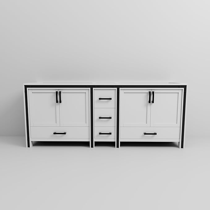 Augustine 84 in. W X 22 in. D White Double Bath Vanity Cabinet Without Countertop