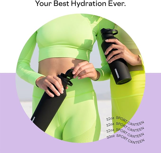 Corkcicle Sport Canteen Insulated Tumbler, Sun-Soaked Lilac, 32 oz – Reusable Water Bottle Keeps Beverages Cold for 25 Hours & Hot 12 Hours – Cupholder Friendly Tumbler with Screw-On Cap