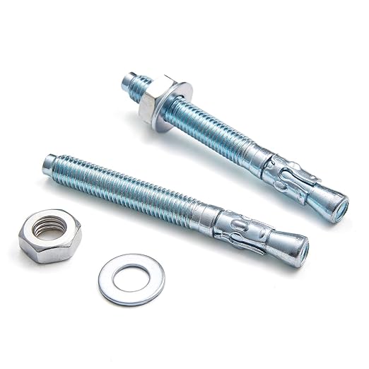 30 Pcs 3/8"x4" Zinc-Coated Wedge Anchors with Brick Anchors Perfect for Heavy Duty Drywall & Asphalt Anchors Installation