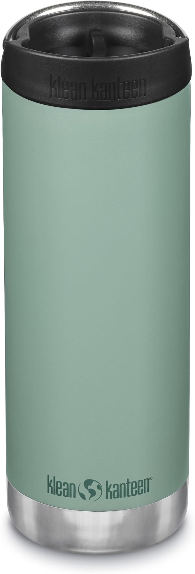 KLEAN KANTEEN TKWide Insulated Coffee Tumbler with Café Cap - Stainless Steel Coffee Tumbler - 16 Oz, Beryl Green
