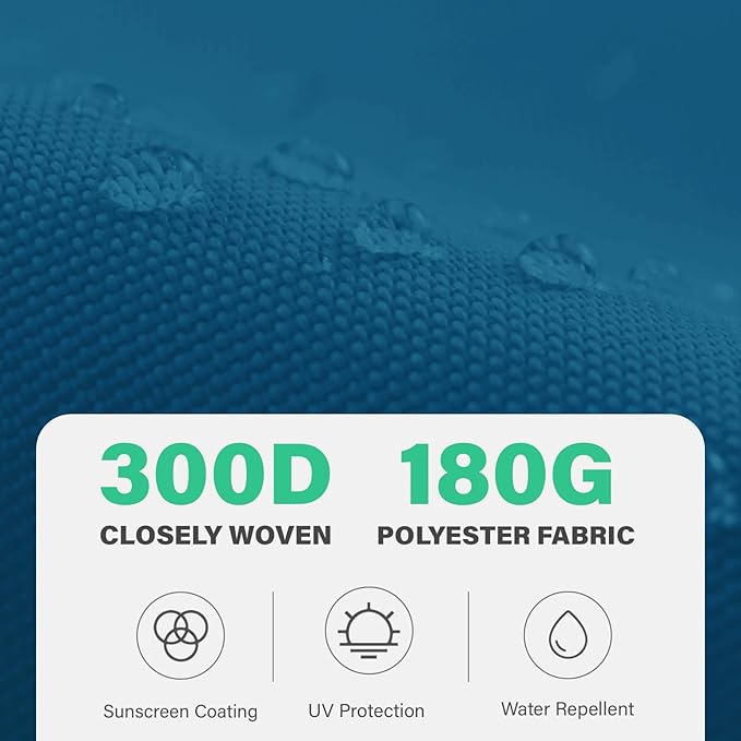 JEAREY 9 ft Patio Umbrella Replacement Canopy for 8 Ribs, Table Market Yard Umbrella Replacement Top Cover-Lake Blue (Canopy Only)