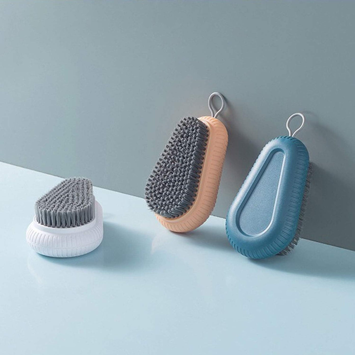 Cleaning Brush Soft Bristle Brush Laundry Scrub Brush Clothes Underwear Shoes Scrubbing Brush, Easy to Grip Household Cleaning Brushes Tool for Countertops Bathtubs (Blue)