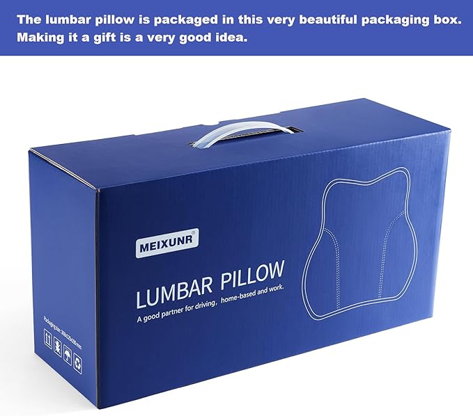 Soft Lumbar Support Pillow for Car Seat and Office Chair Back Support Pillow for Toyota RAV4 Seat and Truck Driver's seat, Back Cushion for Pain Relief Improve Posture (Suede Cover-Blue)