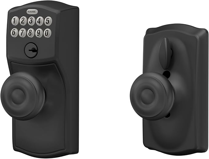 SCHLAGE FE595 CAM 622 GEO Keypad Entry with Flex Electronic Lock, Matte Black