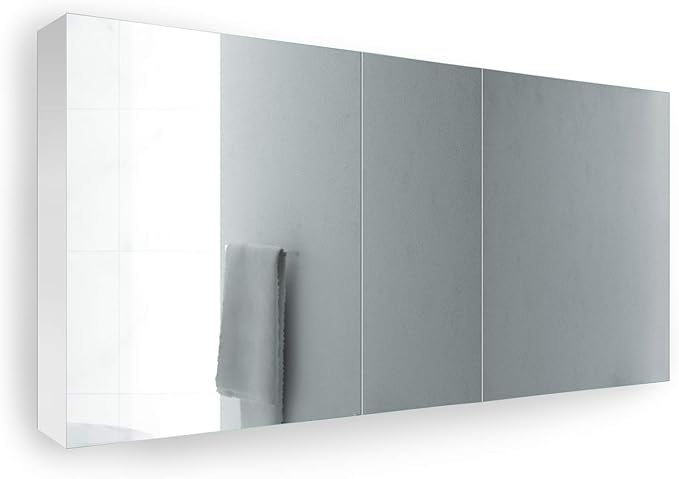 Krugg 60 Inch Tri-View Medicine Cabinet | Recess or Surface Mount | Blum Hinge 170 Degree Soft Close | (60"x30"