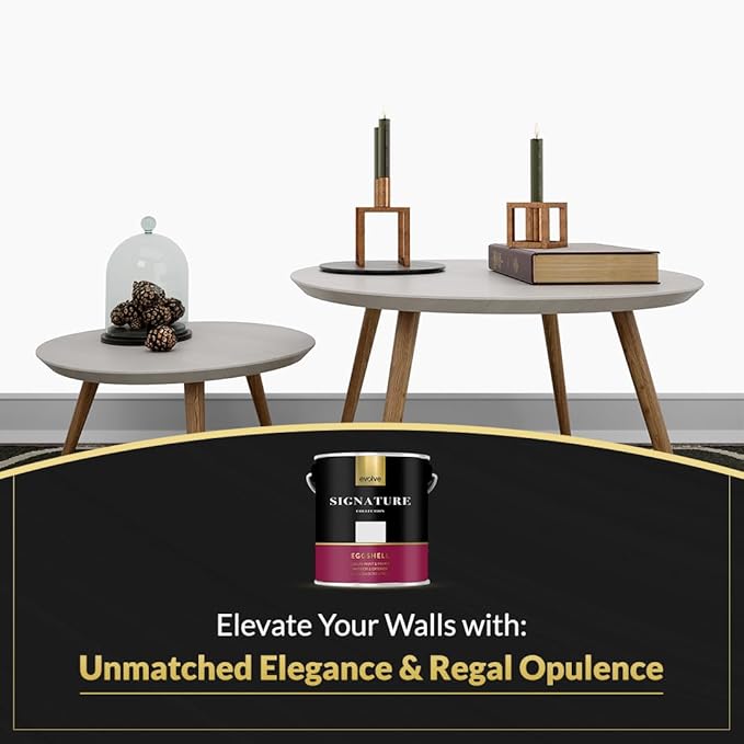 EVOLVE Signature Paint & Primer: Luxury Paint & Primer for Indoor & Outdoor Surfaces, Minimal Odor, Eggshell Sheen (Fog Gray, 1 Gallon)