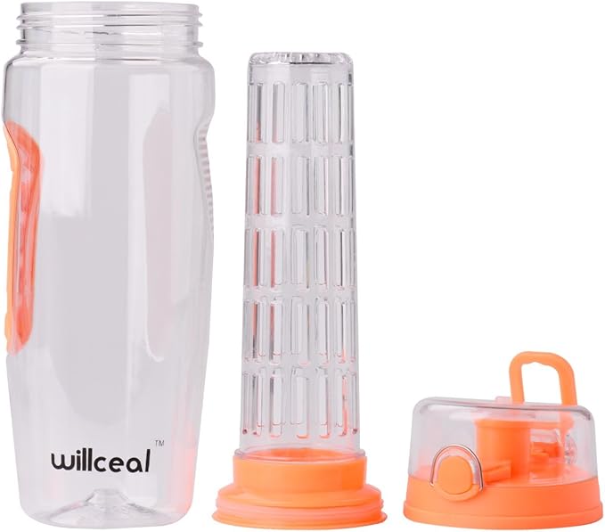 Fruit Infuser Water Bottle 32oz- Durable, Large - BPA Free Tritan, Flip Lid, Leak Proof Design - Sports, Camping
