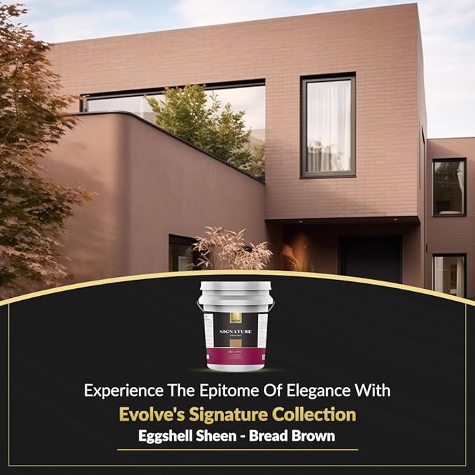 EVOLVE Signature Paint & Primer: Luxury Paint & Primer for Indoor & Outdoor Surfaces, Minimal Odor, Eggshell Sheen (Bread Brown, 5 Gallon)