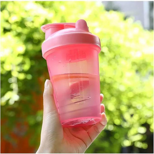 Shaker Bottle for Protein Powder w. Classic Loop Top & BPA free,Secure Screw-On Lid, Stay Open Flip Cap,BPA Free-16oz (Whole Pink-16Oz-400ML) (SKER-BTL)