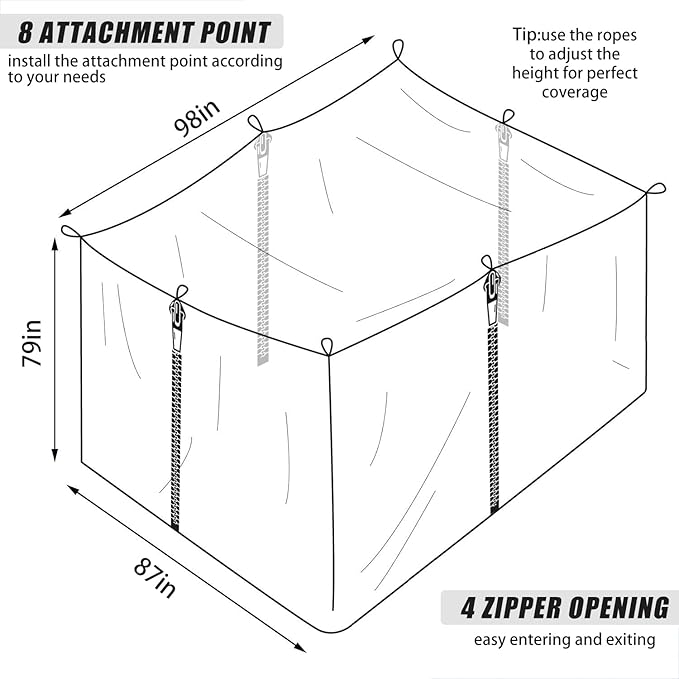 Mengersi Mosquito Net for Bed Canopy with Zipper,Canopy Bed Curtains Twin Full,Queen King Size Bed,Mosquito Netting for Patio,Camping,Bug Net for Camping,Black