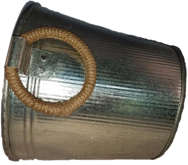 Galvanized Metal Ice Bucket for Drinks or Planter Pail with Rope Handles