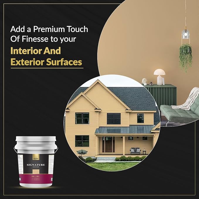 EVOLVE Signature Paint & Primer: Luxury Paint & Primer for Indoor & Outdoor Surfaces, Minimal Odor, Eggshell Sheen (Camel Brown, 5 Gallon)