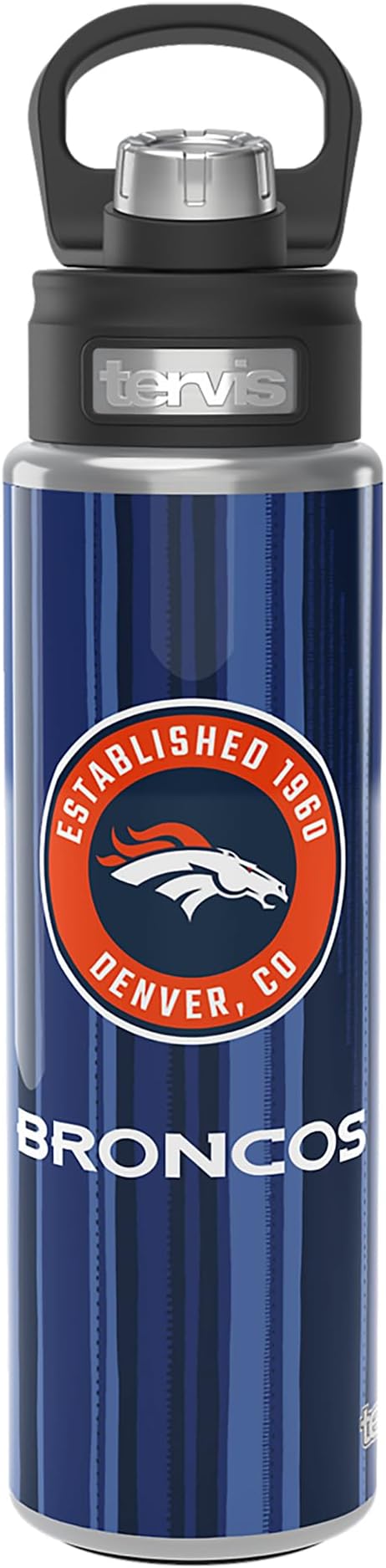 Tervis NFL Denver Broncos - All In Triple Walled Insulated Tumbler Travel Cup Keeps Drinks Cold, 24oz Wide Mouth Bottle, Stainless Steel