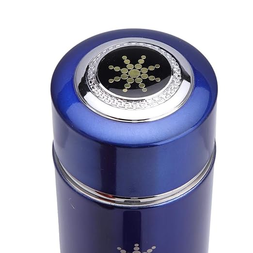 Alkaline Water Glass, Stainless Alkaline Water Bottle Portable Nano Balance Bio Energy Lonizer Cup Flask Portable Water Filter for Hiking, Camping(Blue)