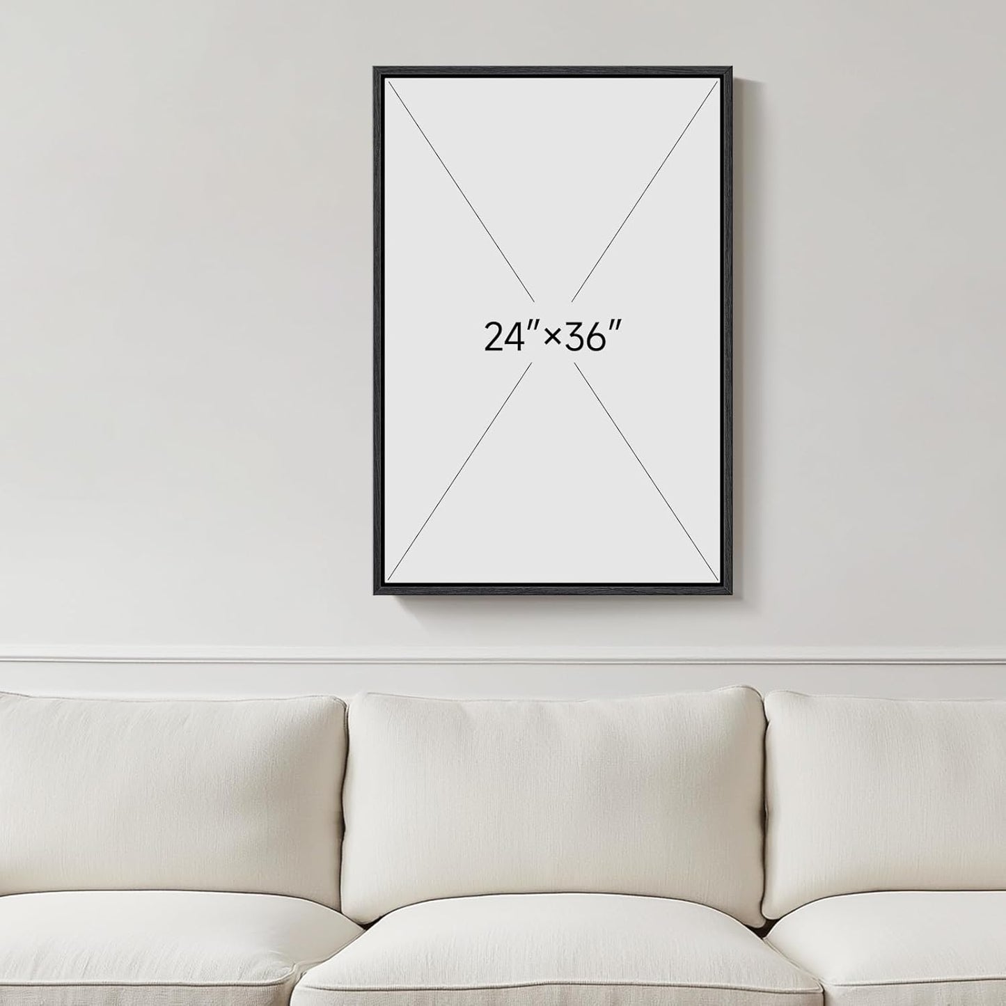 Framed Green Abstract Canvas Wall Art, Modern Art Prints Paintings Artwork for Walls, Minimalist Dark Sage Green Pictures for Living Room Dining Room Bedroom Office Bathroom Wall Decor 24x36 In