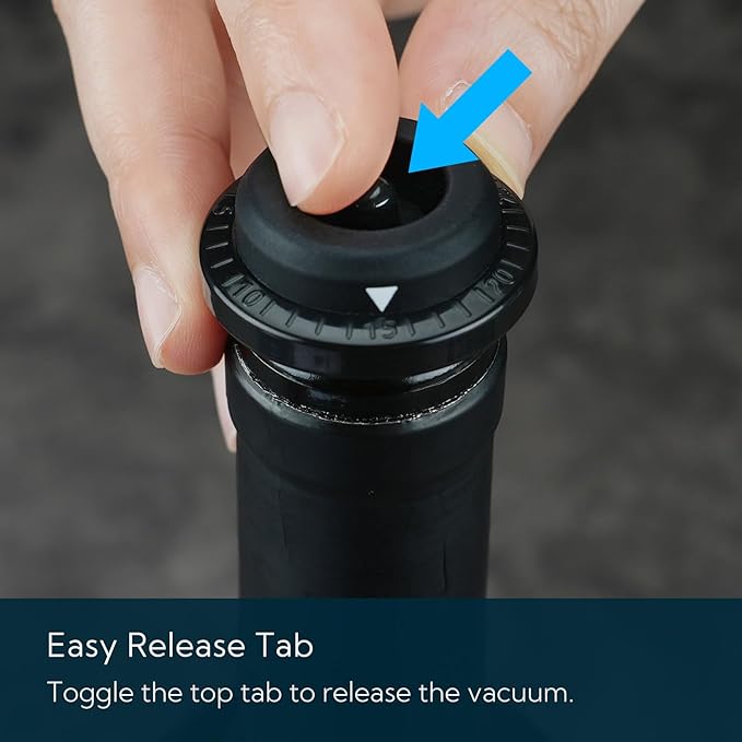 KITCHENDAO Wine Saver Vacuum Stoppers for Wine Bottles,Keep Wine Fresh for Up to a Week with Airtight Seal,Suitable for KITCHENDAO Wine Saver Pump,Set of 4 (Black)