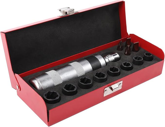 1/2" Hand Manual Reversible Impact Driver Set Extractor-12 PCS Impact Screwdriver S2 Steel Much More Durable Disengage Rusted Fasteners (3/8)