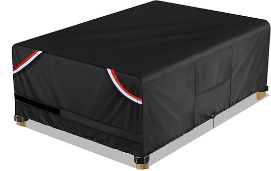 KylinLucky Outdoor Table Cover Heavy Duty 600D Waterproof Tear-Resistant - 74x47 Inch Rectangle Patio Furniture Protector for Deck, Garden, Picnic