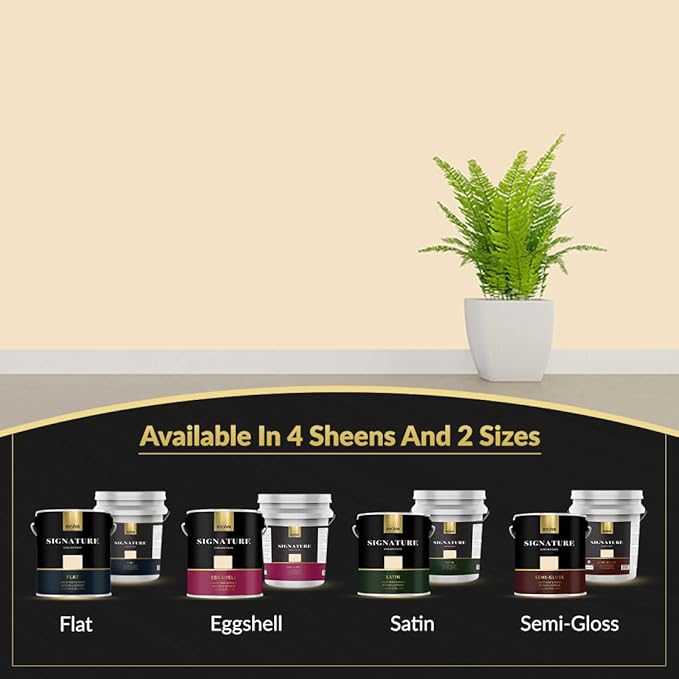 EVOLVE Signature Paint & Primer: Luxury Paint & Primer for Indoor & Outdoor Surfaces, Minimal Odor, Eggshell Sheen (Pinewood Yellow, 5 Gallon)