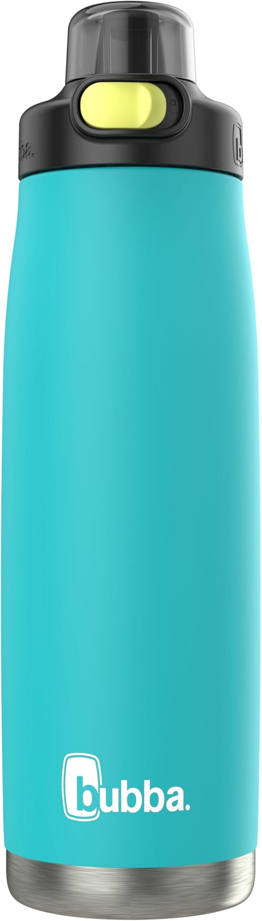 Bubba Radiant Stainless-Steel Pop-Up Straw, 24oz Water Bottle, Medium, Rubberized Scuba
