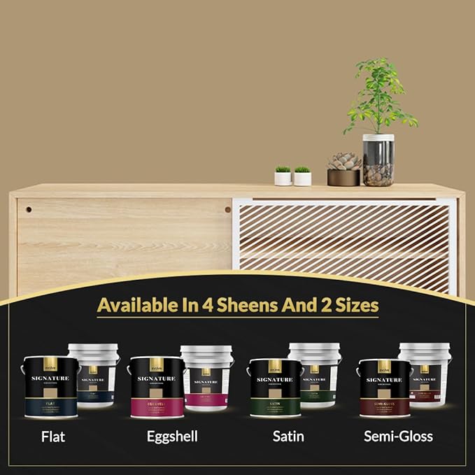 EVOLVE Signature Paint & Primer: Luxury Paint & Primer for Indoor & Outdoor Surfaces, Minimal Odor, Eggshell Sheen (Jute Beige, 1 Gallon)