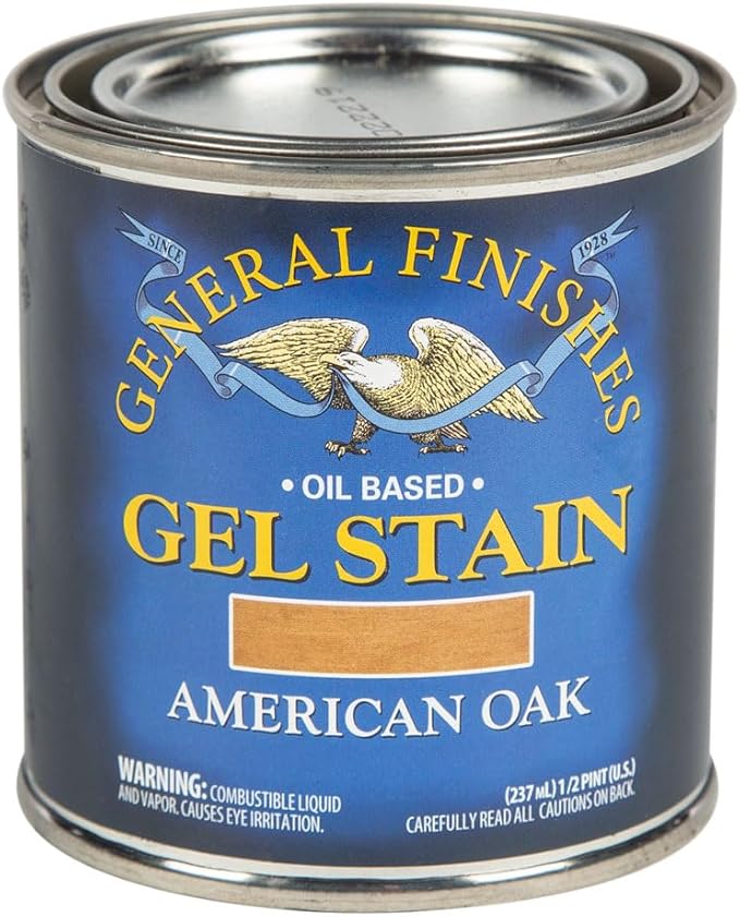 General Finishes Oil Base Gel Stain, 1/2 Pint, American Oak