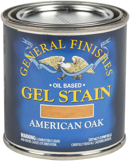 General Finishes Oil Base Gel Stain, 1/2 Pint, American Oak