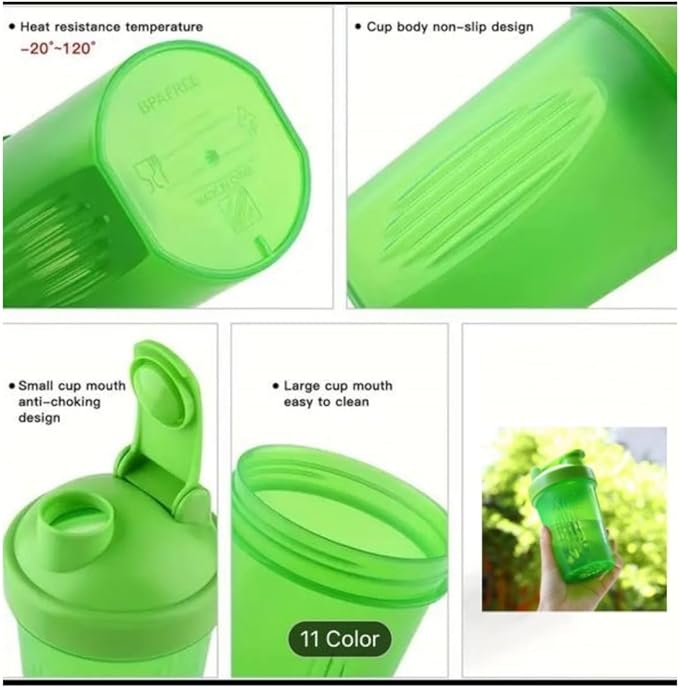 Shaker Bottle for Protein Powder w. Classic Loop Top & BPA free,Secure Screw-On Lid, Stay Open Flip Cap,BPA Free-16oz (Whole Pink-16Oz-400ML) (SKER-BTL)