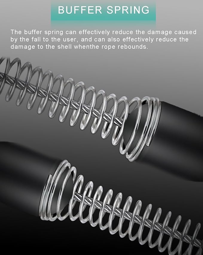 17FT Self Retracting Lifeline RTOVZON Fall Arrest Fall Protection Steel Wire Rope Heavy Duty Retractable Lanyard, Roofing Lifeline, SRL, Safety Lanyard