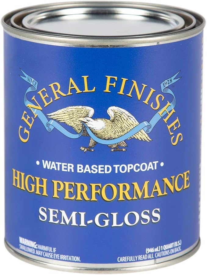 General Finishes High Performance Water Based Topcoat, 1 Quart, Semi-Gloss