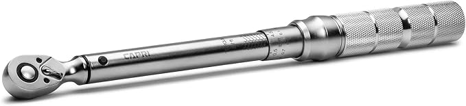 Capri Tools 31201 15-75 Foot Pound Industrial Torque Wrench Drive, 3/8" Drive, Matte Chrome